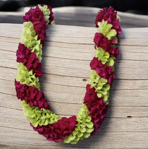 Purple/green Spiral Lei